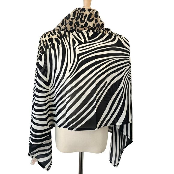 Diva by Rachel Pappo Animal Print Wrap Cover-Up Womens OS Lightweight Polyester - Picture 1 of 10